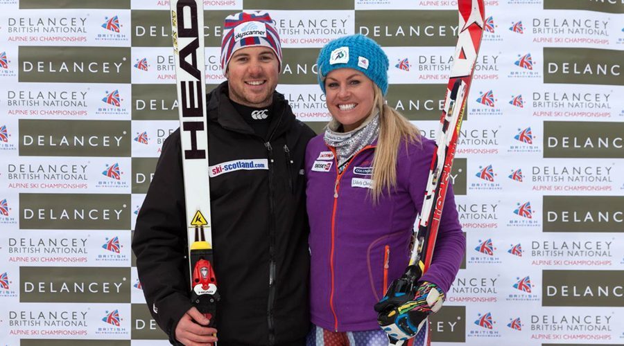 Delancey British National Alpine Championships Super G British Champions Dougie Crawford Chemmy Alcott