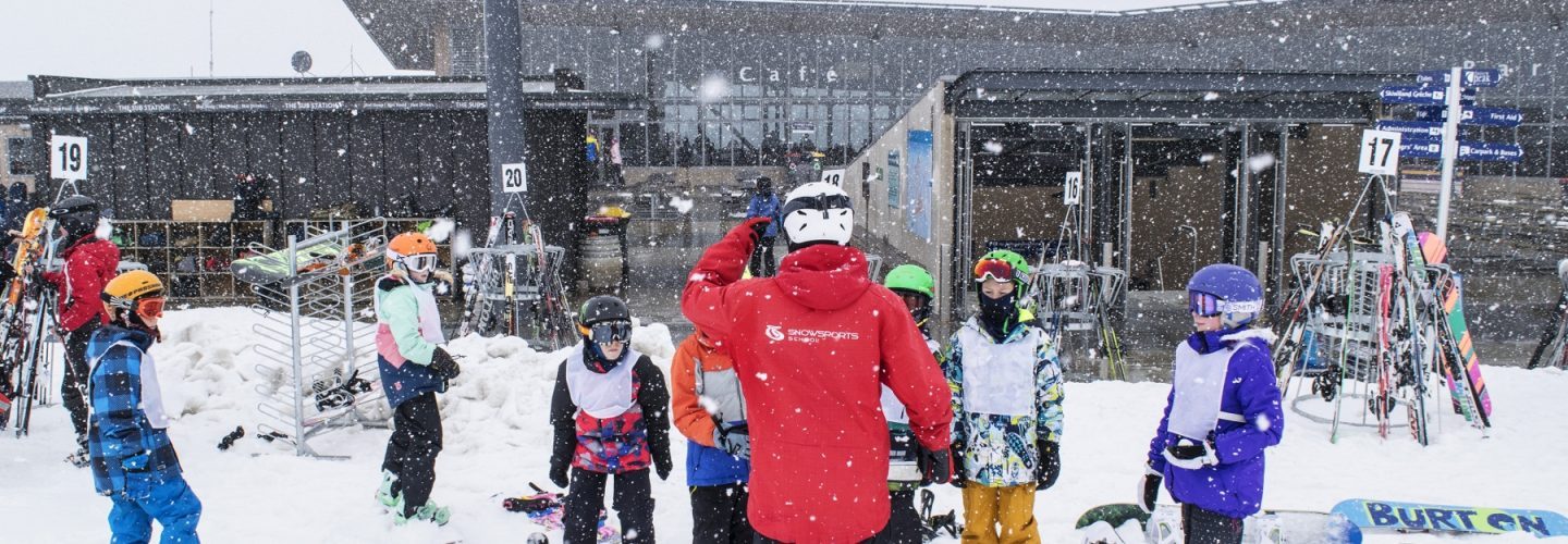 Schoolkids at Coronet Peak enjoying todays fresh spring snow media