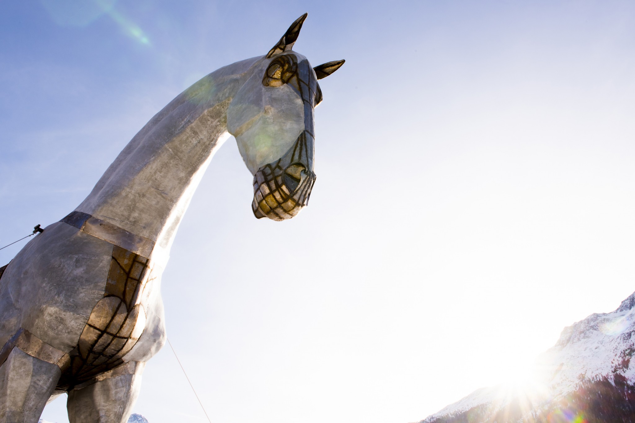 Trojan Horse Appears on Lake at St Moritz