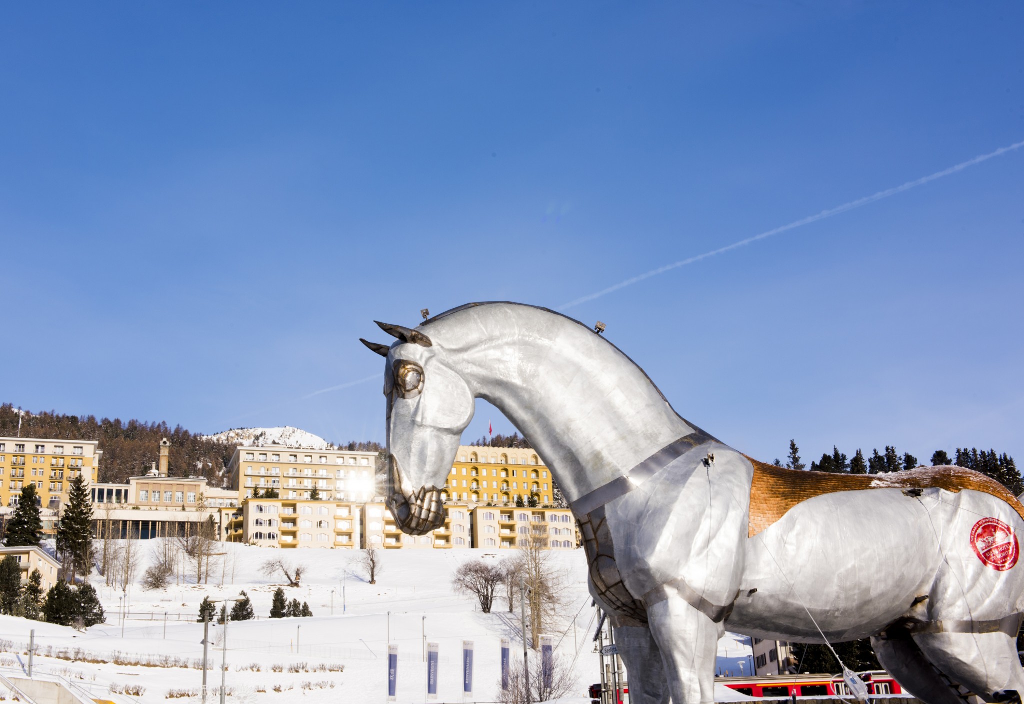 Trojan Horse Appears on Lake at St Moritz