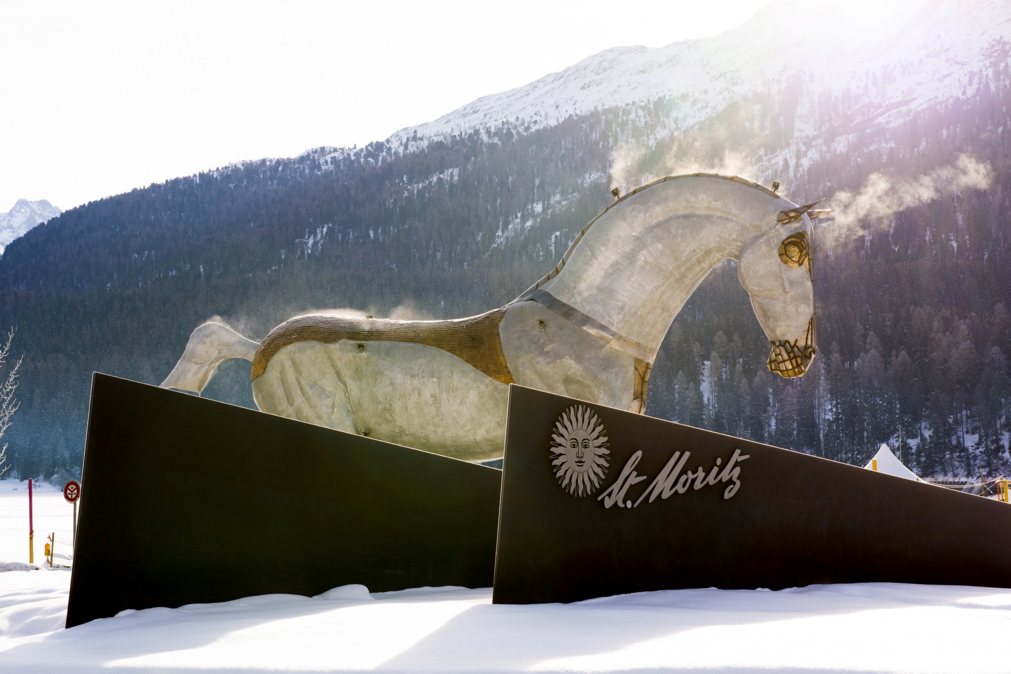 Trojan Horse Appears on Lake at St Moritz