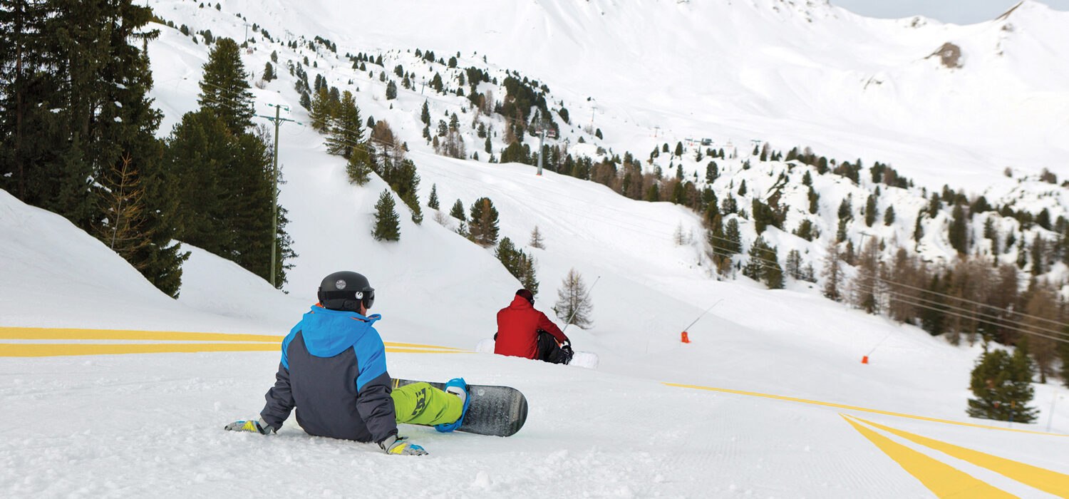 No sitting zones for snowboarders m