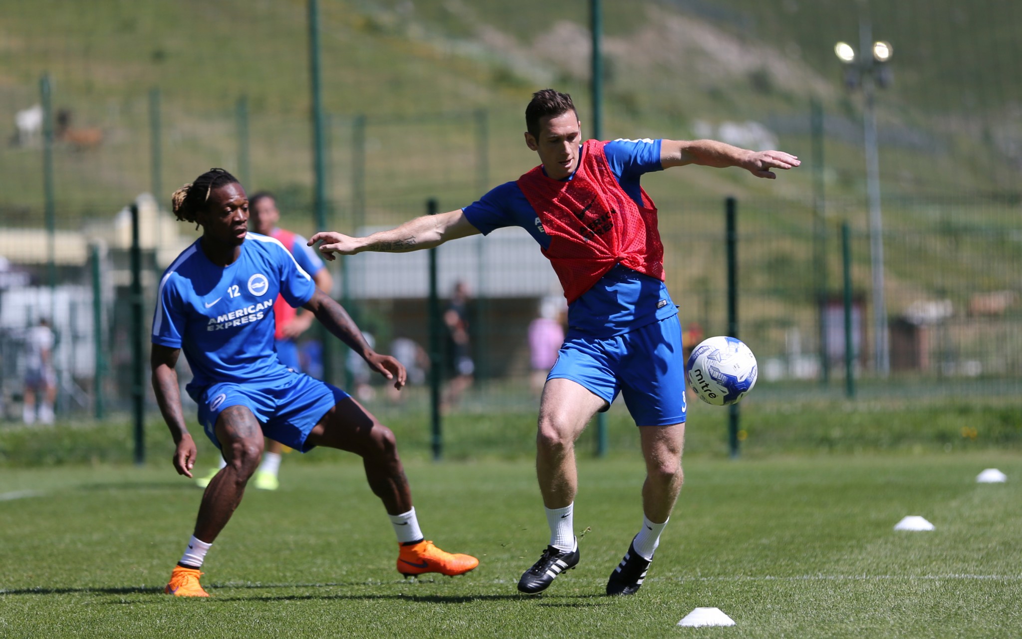 Football Team Training In The French Alps