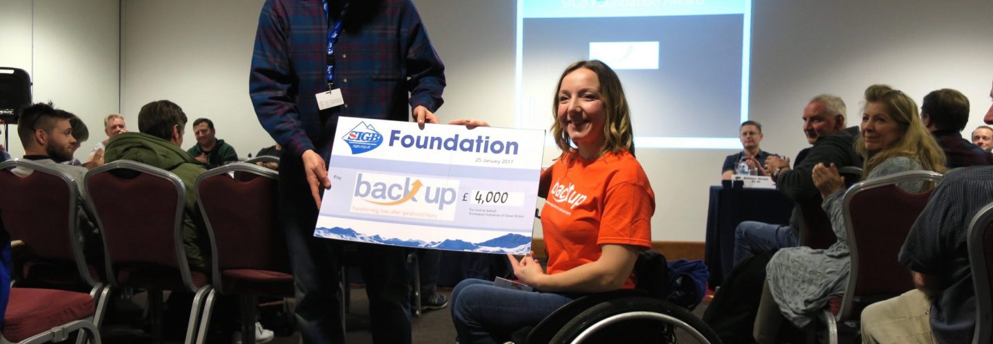 Anna Turney from Back Up Trust receives the SIGB Foundation Award 2017 final