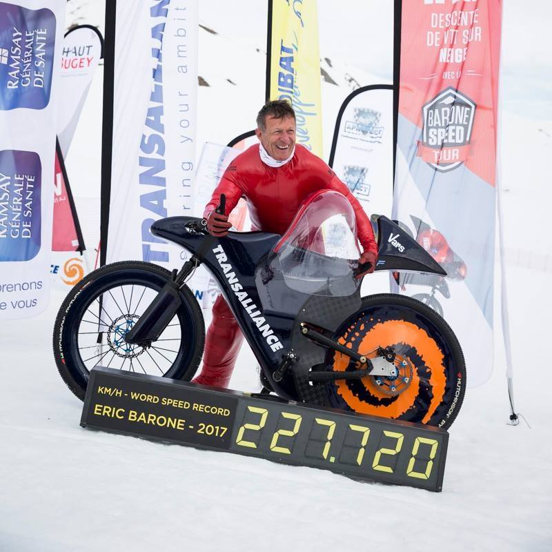 New World Speed Record For a Bike Set on Snow