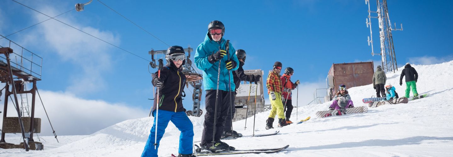 family skiing at Glencoe