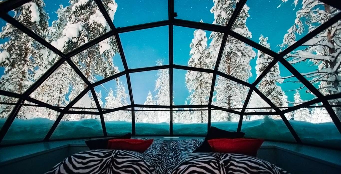 kakslauttanen glass igloo inside 2 1366x768