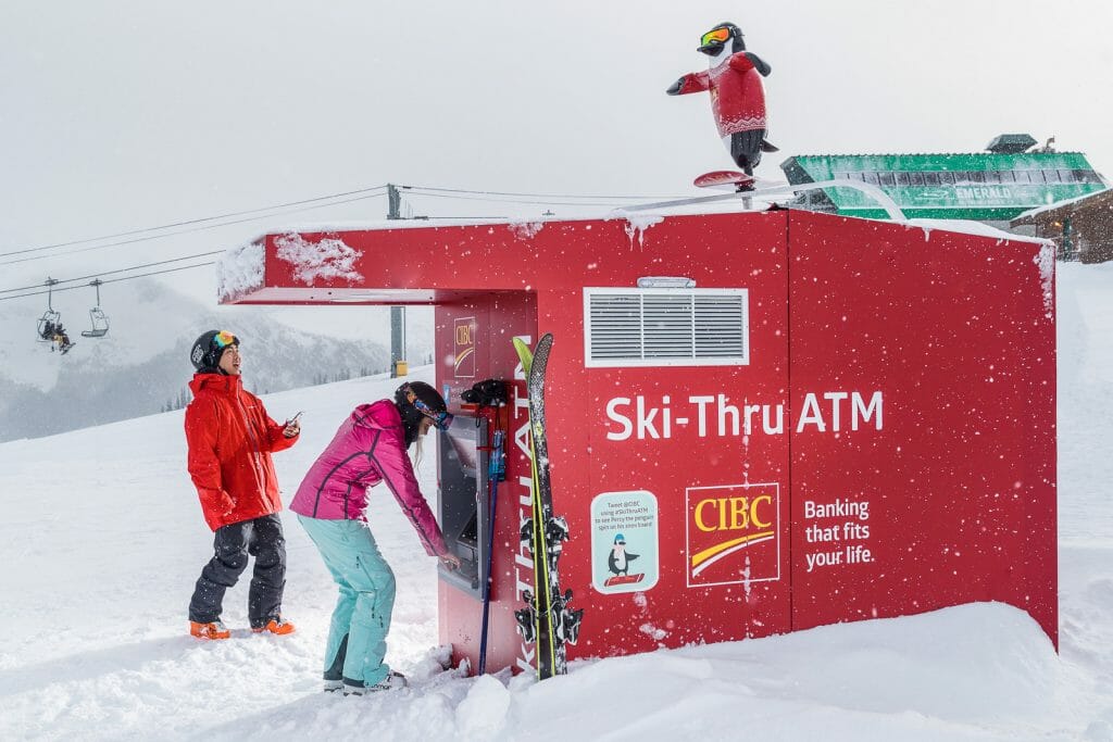 World&#8217;s Only Ski-Thru ATM Returns with New Rotating Snowboarding Penguin Feature