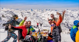 European Gay Ski Week Lunch on Mountain