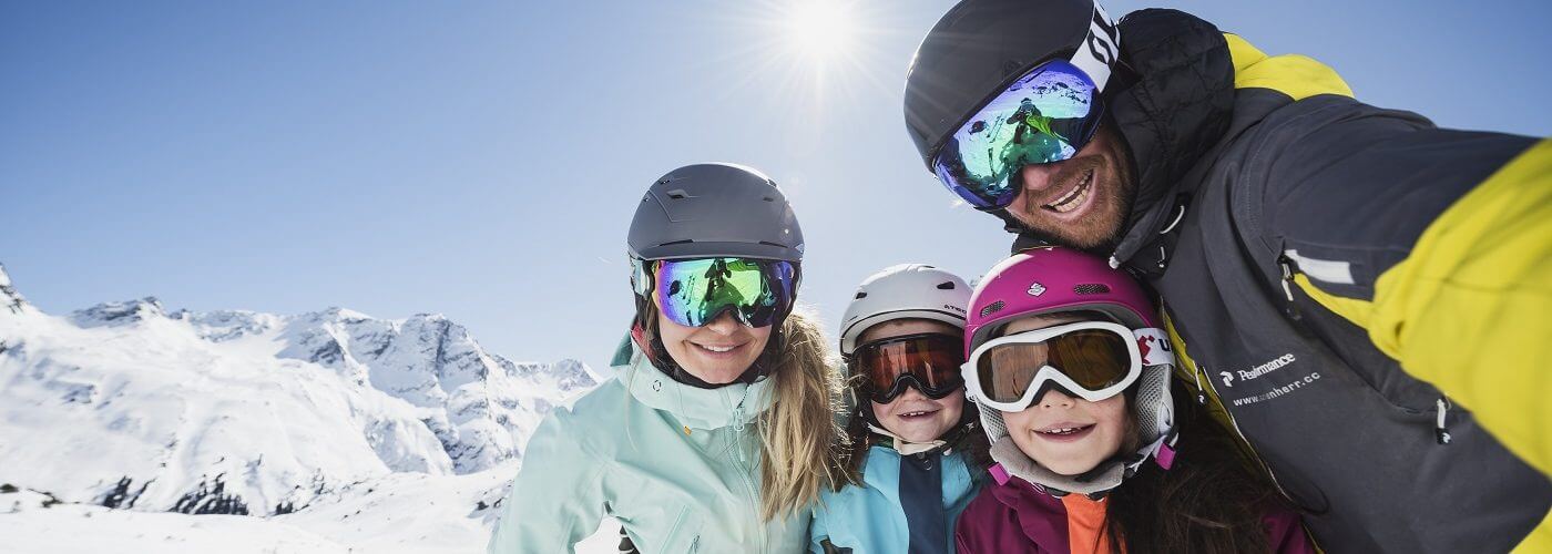 Family selfie on slopes