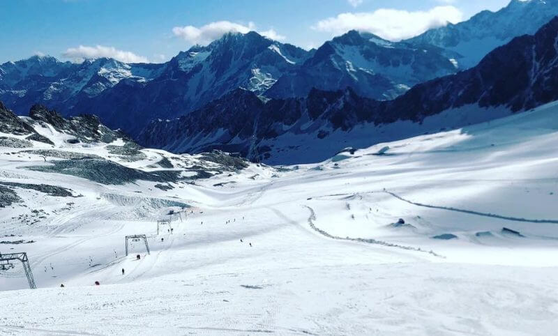 Skiers Back On the Slopes in The Alps