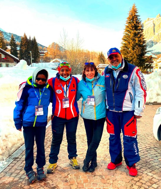 Haitian Ski Team Racing at the 2021 World Championships in Cortina