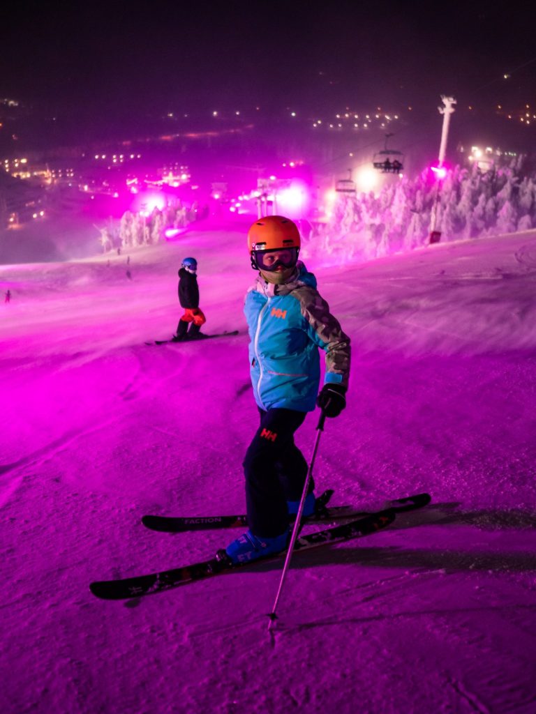 The Multi-Coloured Ski Slopes of the Polar Night Light Festival