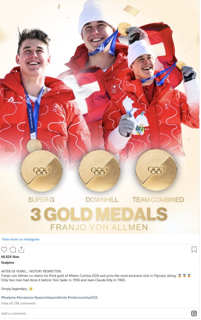 Franjo Von Allmen&rsquo;s Historic Three Golds