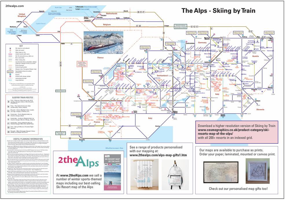 &lsquo;The Alps – Skiing by Train&rsquo; Rail Map Now Available For Free Download